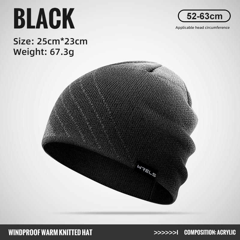 WRELS Thermal Running Hat Beanie for Men Women Thick Knitted Unisex Winter Windproof Hat Warm Soft Lightweight Beanies Skull Cap
