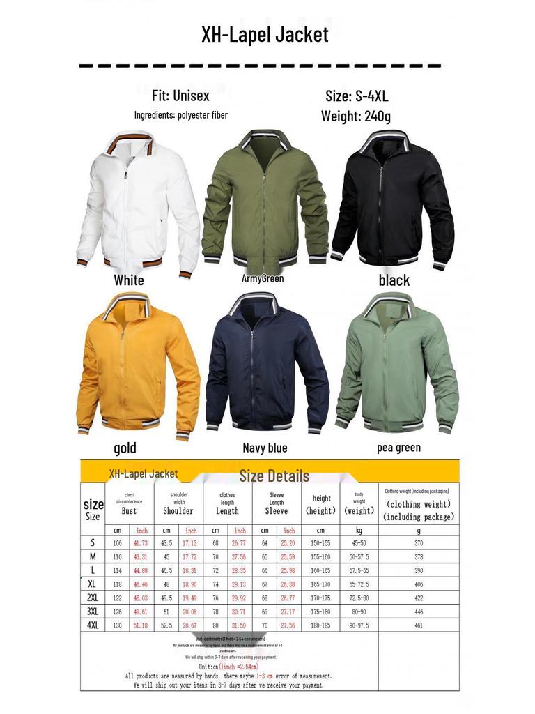 Herren Stickerei Weizen Stehkragen Baseballjacke - Große Größen Lässige Mode für Frühling und Herbst