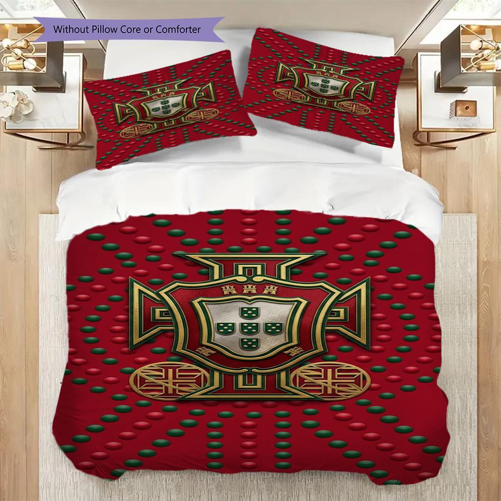 Portuguese Heritage Pride Three-piece set (1 * duvet cover + 2 * pillowcase, without core) Duvet cover and pillowcase Soft and comfortable Bedding set