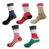 Christmas Reindeer & Santa Claus Cotton Socks - Festive Fashion for Men