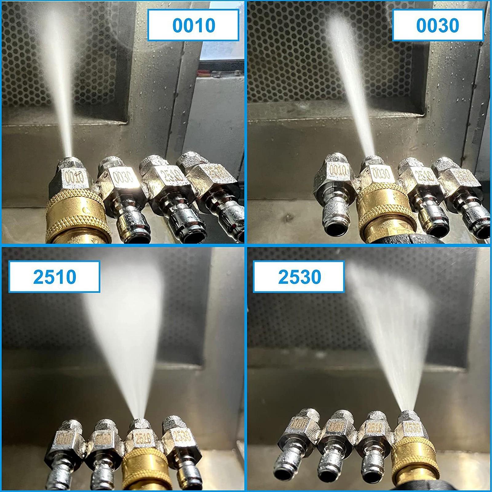 

1/4 Inch Integrated 4 Way Pressure Washer Nozzle – Stainless Steel High Pressure Spray Tip Set One Size