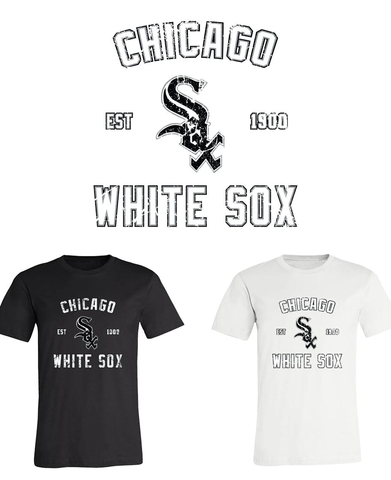 Chicago White Sox Est Distressed logo T-Shirt Sizes Youth-Adult 6XL FAST Ship! L