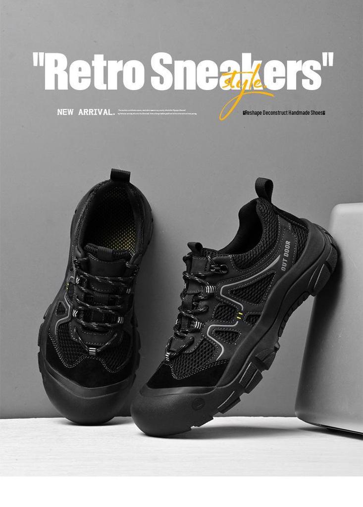 2025 Men's Breathable Mesh Hiking Shoes - Non-Slip, Closed Toe, Casual Outdoor Sports Footwear