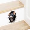 Waterproof PVC Wall Mural 3D Break Through Mouse Decal, Cute Rat Sticker, Versatile Room Ornament Self-Adhesive Removable Art Decor for Home