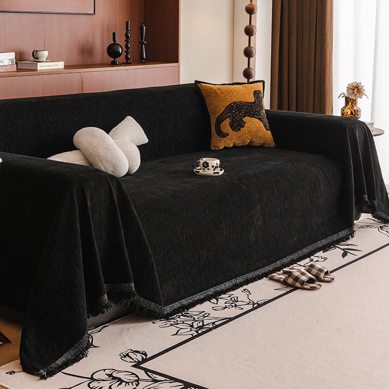 

Чехол на диван, накидка, устойчивый к царапинам, подходит для 1-4-местных диванов, домашний декор в европейском стиле, чехол для мебели | Декоративные кисточки | Мягкий текстурированный чехол 180 * 180cm single pack