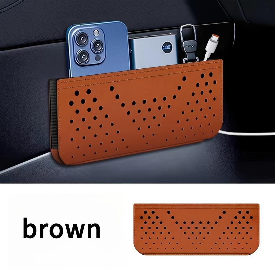 1pc Car Dashboard Organizer, Faux Leather Adhesive Multifunctional Storage Pouch, Vehicle Cup Holder with Phone, Card, Key, Glasses Holder