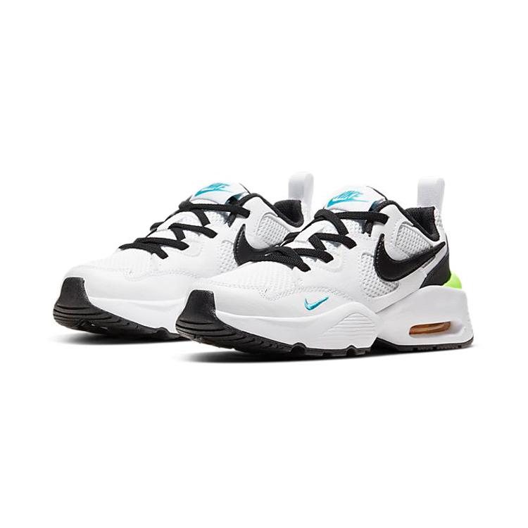 Nike Air Max Fusion Cushioning Abrasion Resistant Breathable Low Top Running Shoes White Black Green Pre School CJ3825-103
