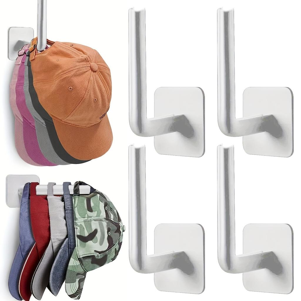 2/4/6Pcs Caps Holder Hat Rack For Baseball Caps Adhesive Hat Hooks For Wall Cap Hanger Storage No Drilling Hat Display Organizer