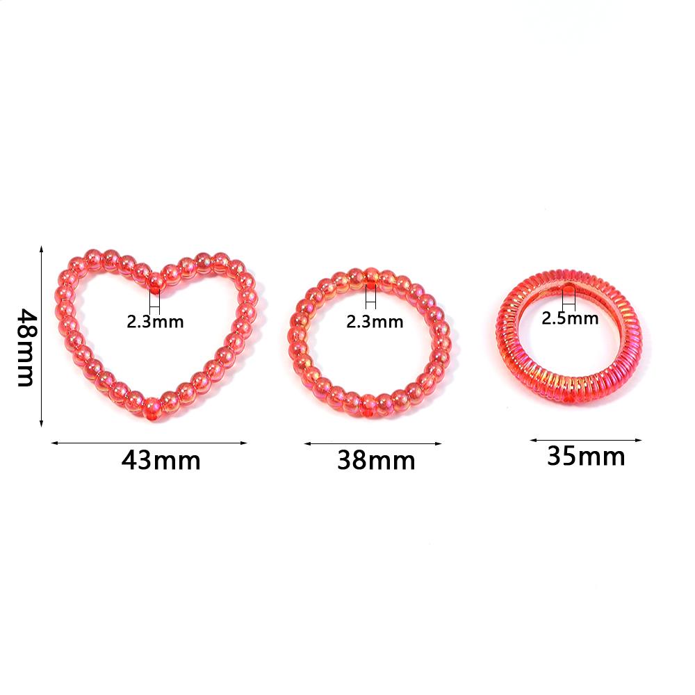 20 Stück/Los Bunte Herz Runde Hohlperlen Lose Abstandshalter Acrylperlen Für Schmuckherstellung DIY Anhänger Armband Ohrring Zubehör