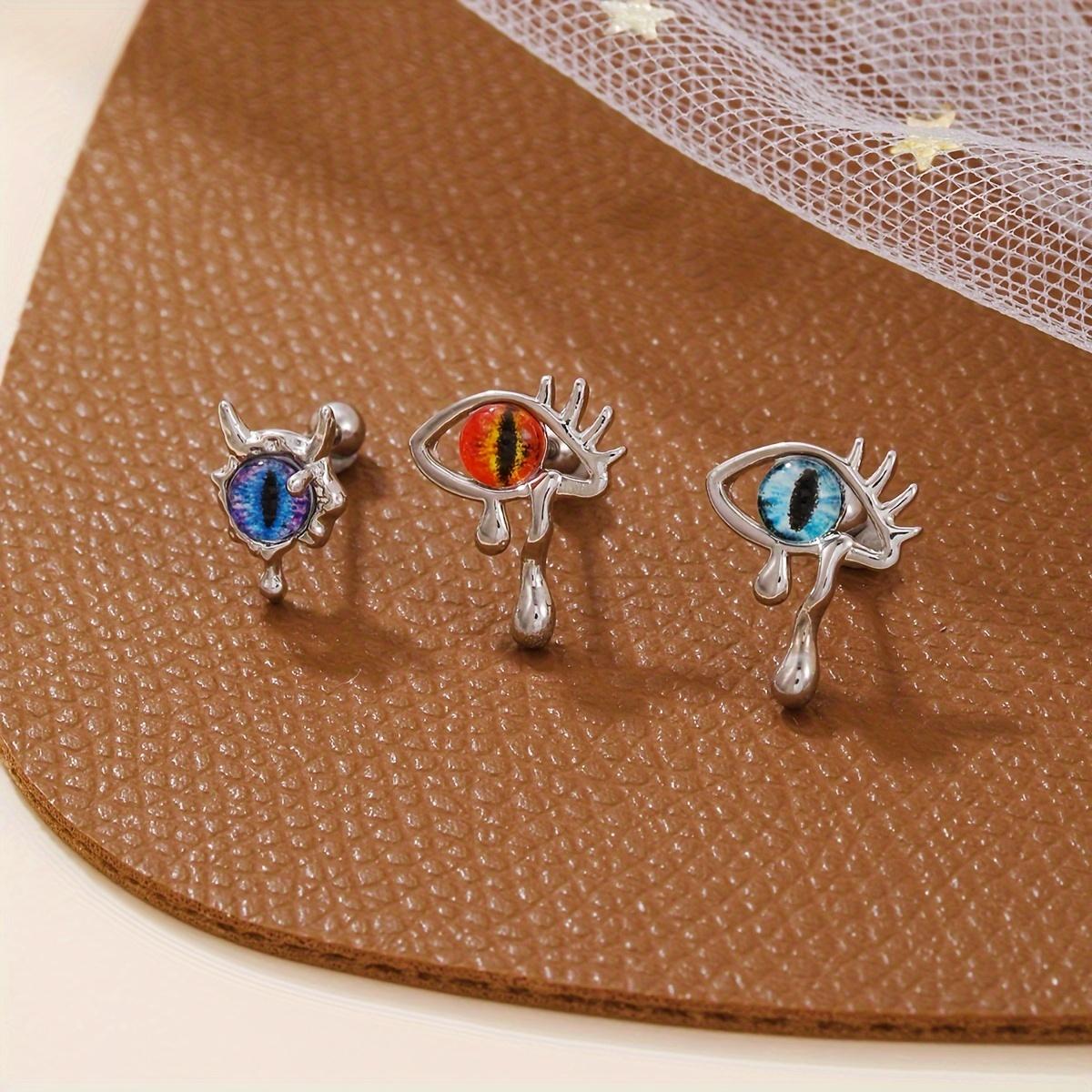 

1 шт. Серьги-слезы в форме рога дьявола можно использовать как серьги для носа и губ, персонализированные модные украшения