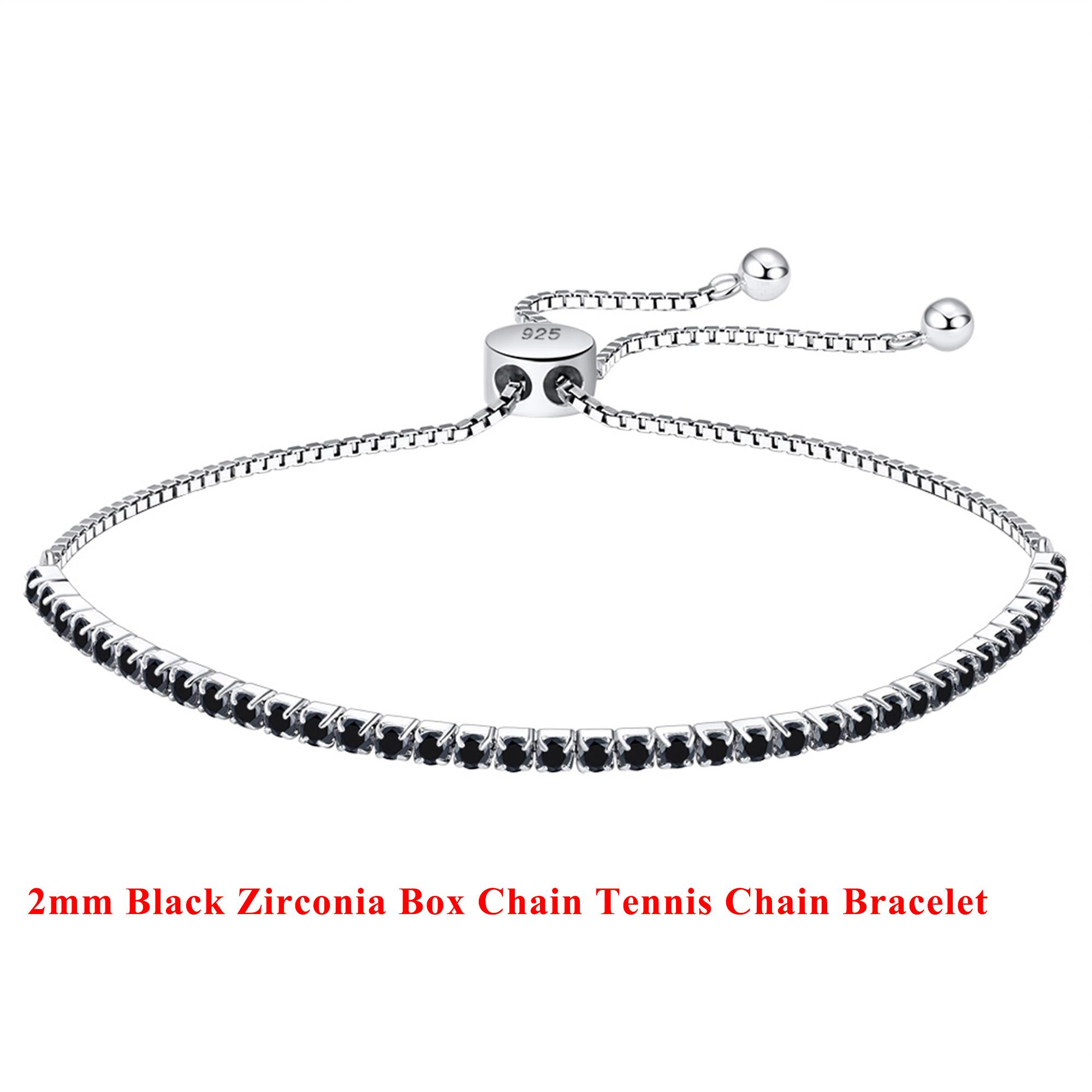 

EFFIE QUEEN S925 Silver 2mm Multi-Color Zirconia Tennis Chain Bracelet Women s Bracelet Ideal Jewelry for Banquet Party SB149
