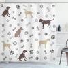 Cartoon Cute Animal Shower Curtain Cat Dog Anime Printed Bathroom Decor 3D Waterproof Bath Fabric Home Curtains For Children