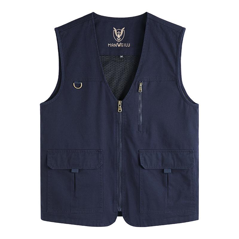 Men's High-End Mountain Style Outdoor Vest - Pure Cotton, Fishing & Camping Gilet Jacket