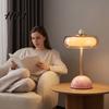 Dimmable Nightstand Light Retro Glass Mushroom Table Lamp USB Rechargeable Touch Control Bedside Modern Metal Desk Lamp 3 Colors Night for