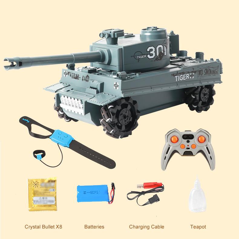 11-Pass Dual Remote Control Light And Music Spray With Usb Water Bomb Remote Control Tank, Children'S Simulation Toy Car