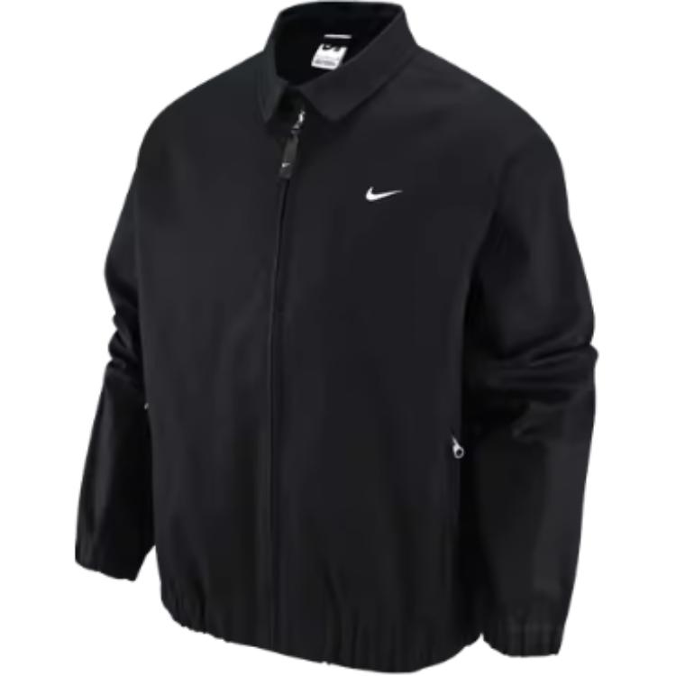 Nike Solid Color Logo Casual Collar Jacket Unisex Jackets Black DQ6335-010