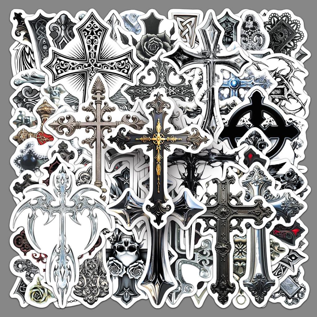 50 Gothic Mittelalterliche Schwarz-Weiß Graffiti Aufkleber - Trendige Journal & Motorrad Dekoration