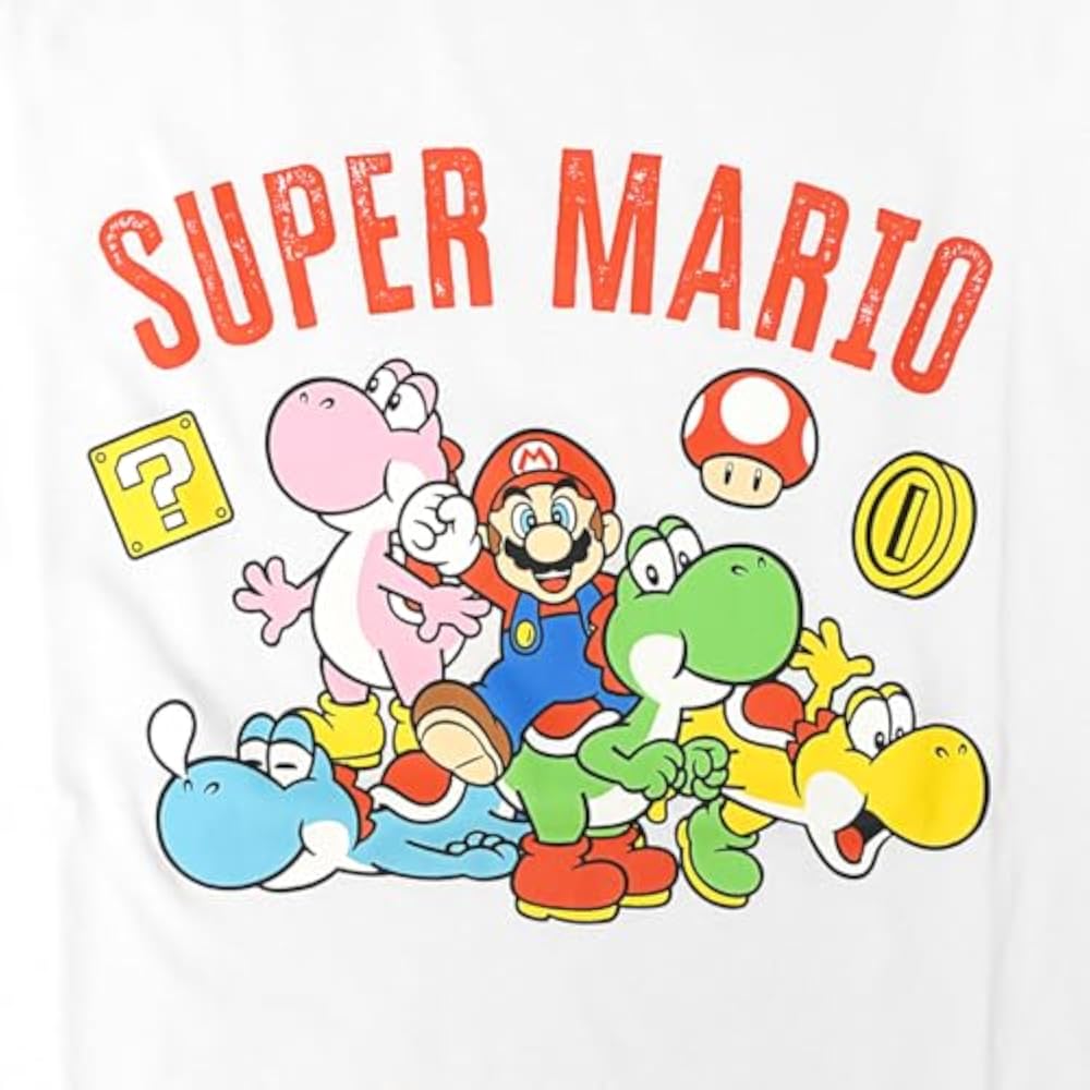 [Fine Plus] T-shirt Super Mario Colorful Yoshi Short Sleeve Merchandise Mario Yoshi