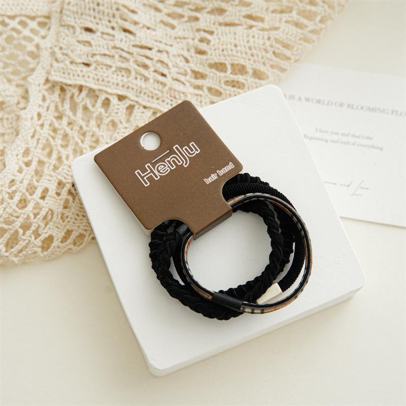Vintage Coffee Color Rubber Bands For Women Fashion Elastic Hairbands Headbands Ponytail Hair Ropes Hair Loop Girls Hair Accessories