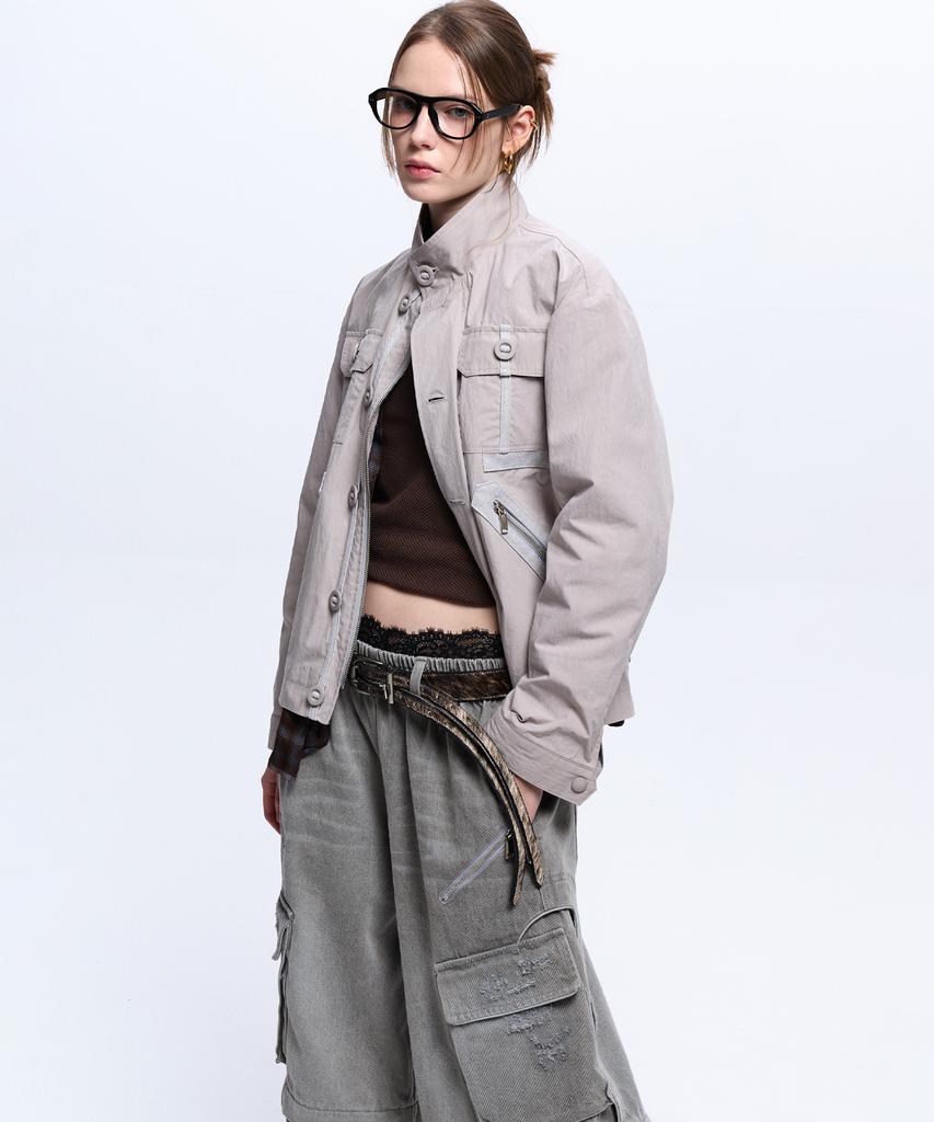 Rssc Denim Mixed Cotton Field Jacket - Gray