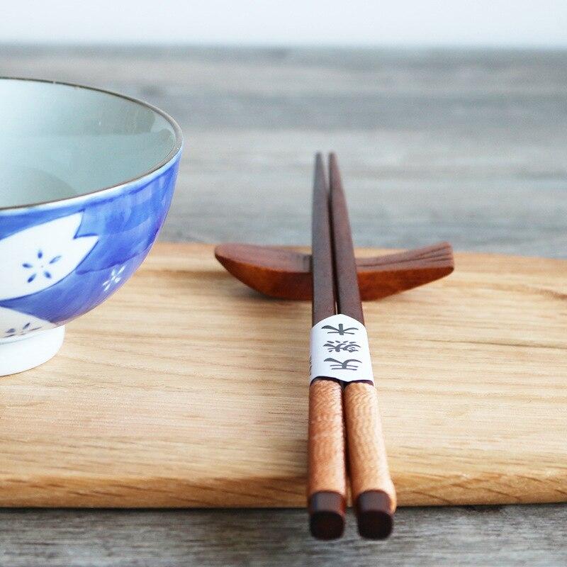 22.5cm Japanese Style Non-slip Natural Wood Chopsticks with Ties Sushi Chopsticks Set for Restaurant Kitchen Tableware