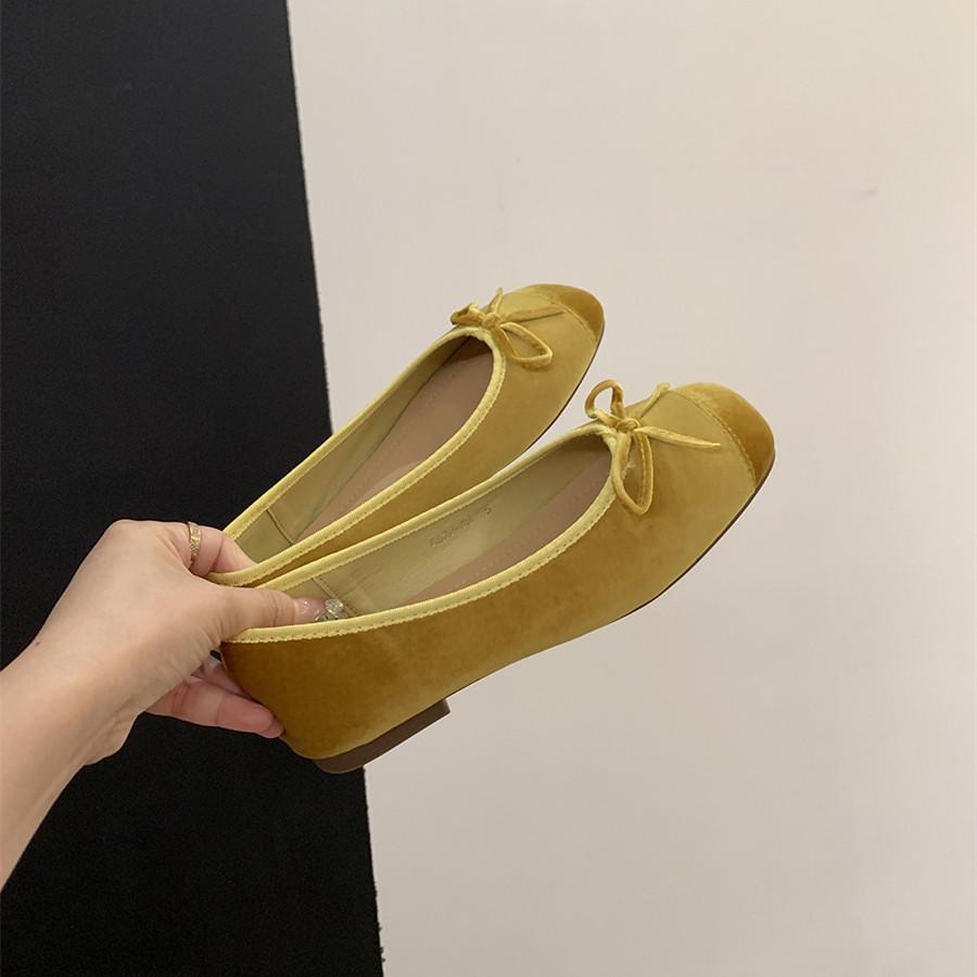 

Мода Bailamos Совершенно новые женские бархатные балетки Модные неглубокие слипоны Балетки Мягкие женские туфли для платья Балетки Лоферы Мухер 39 жёлтый