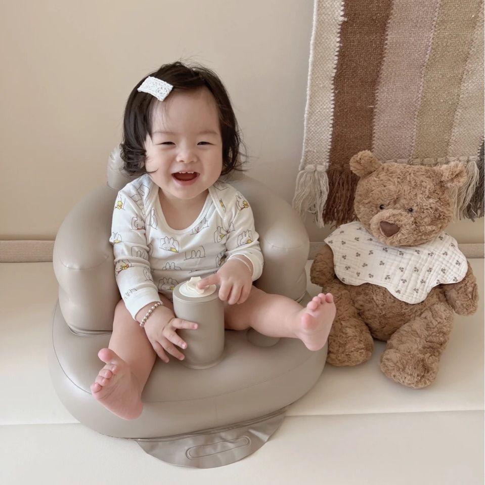 New PVC Inflatable Baby Learning Chair: Portable Outdoor Infant Sofa & Bath Seat