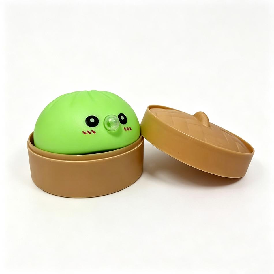 Bubble Blowing Dumpling Steamed Bun Squishy Vinyl Squeeze Fidget Sensory Toy Stress Relief Decompression Desk Decor Party Favors