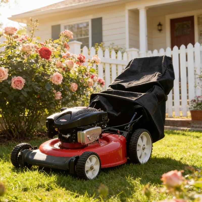 Heavy Duty Waterproof Lawn Mower Cover Constructed From 210D Strong Fabric For Push Mowers And Tractors