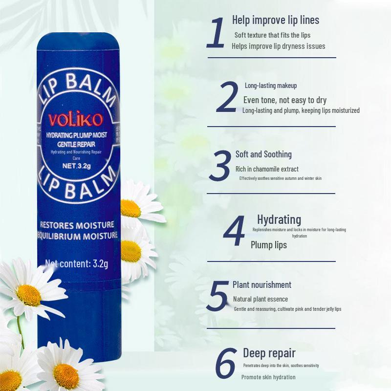 

Voliko Blue Tin Lip Balm - Hydrating, Moisturizing, Anti-Chapping, Fades Lip Lines (Free Shipping for Single Item)