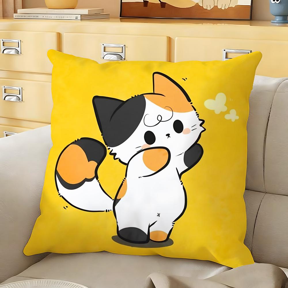 chubby cute orange cat Cushion Cover Soft Durable Reversible Pillow Cover Home Car MultiScene Daily Comfort Pillowcase