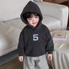 Baby clothes autumn and winter thickened hooded sweater set children's clothing boys striped sweatpants fleece two-piece set