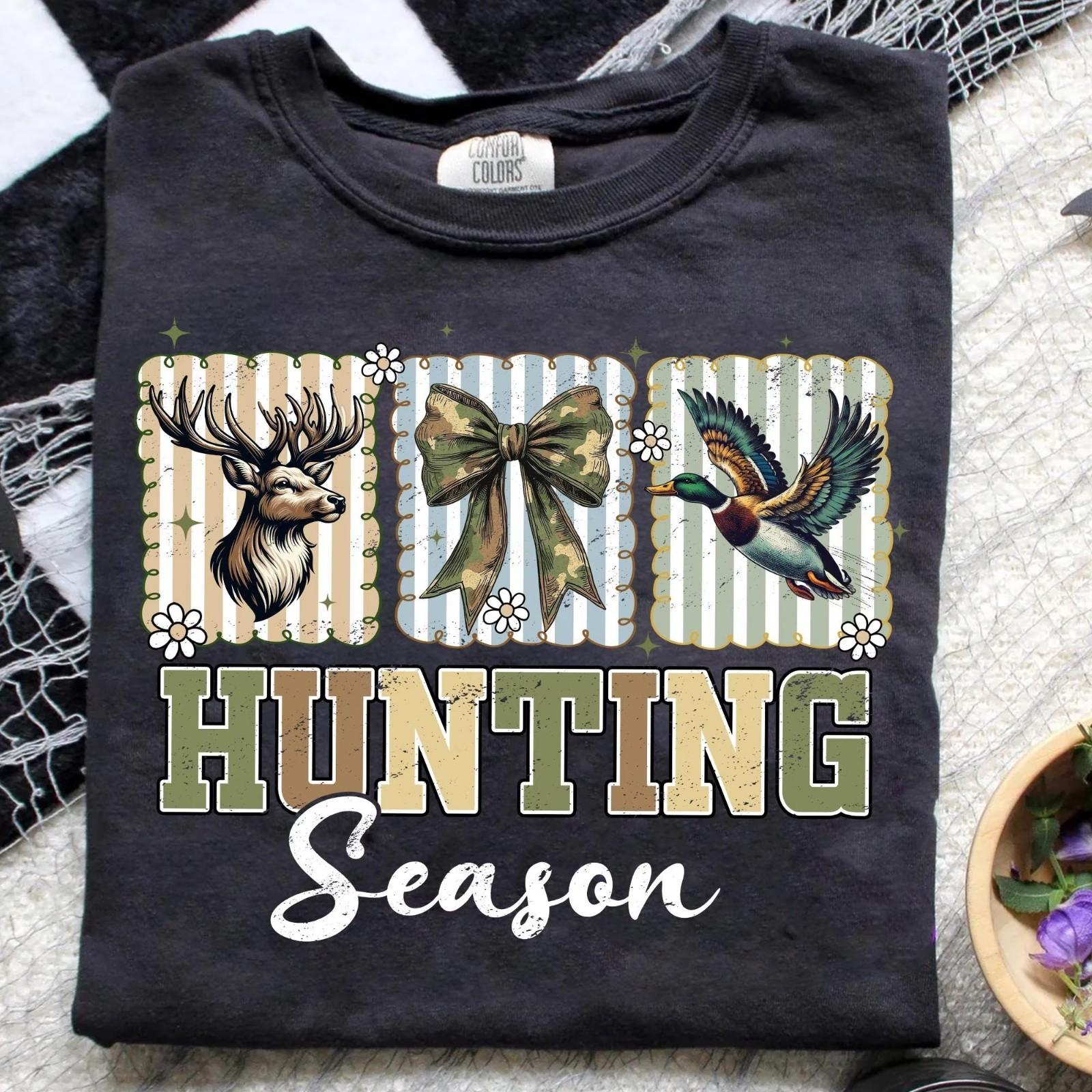 Hunting Season T-Shirt Preppy Camo Tee Deer Hunting Sublimation Shirt All Size M