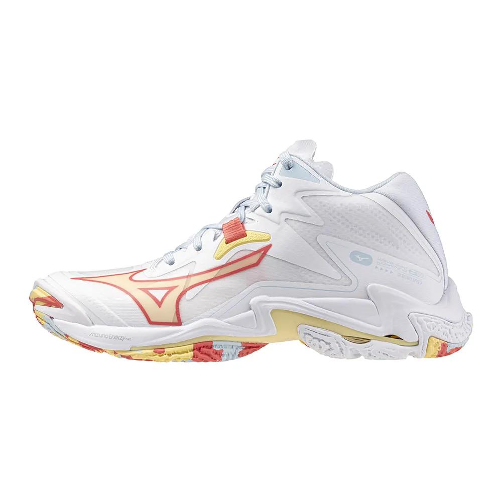 Mizuno Wave Lightning Z8 Mid sneakers textile/synthetic white/coral/banana