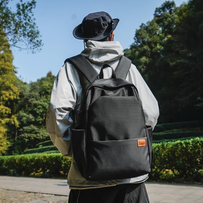 Women Solid Color Backpack Men's Backpack Lightweight Travel Computer Bag Student Schoolbag
