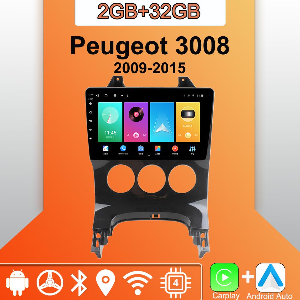 

Android Carplay автомобильное радио для Peugeot 3008 2009-2015 мультимедийный проигрыватель головное устройство стерео GPS навигация BT WIFI 2+32 ГБ 2+32GB,B