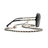 Chanel Logo Irregular Frame Sunglasses Unisex Sunglasses Black Q-C622/S4,A40911-X06074-S2214