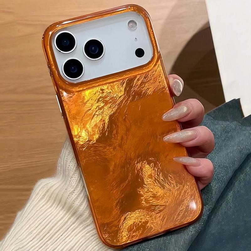 Amber Gradient Aesthetic Phone Case For iPhone 17 16 15 Pro Max 14 13 12 11 XS X XR 7 8 Plus 16E 17 Air Transparent Bumper Cover