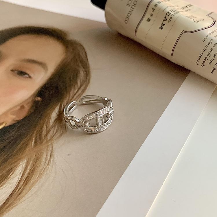 Gold-Plated Zircon Heart Ring - Elegant High-End Design for Index Finger