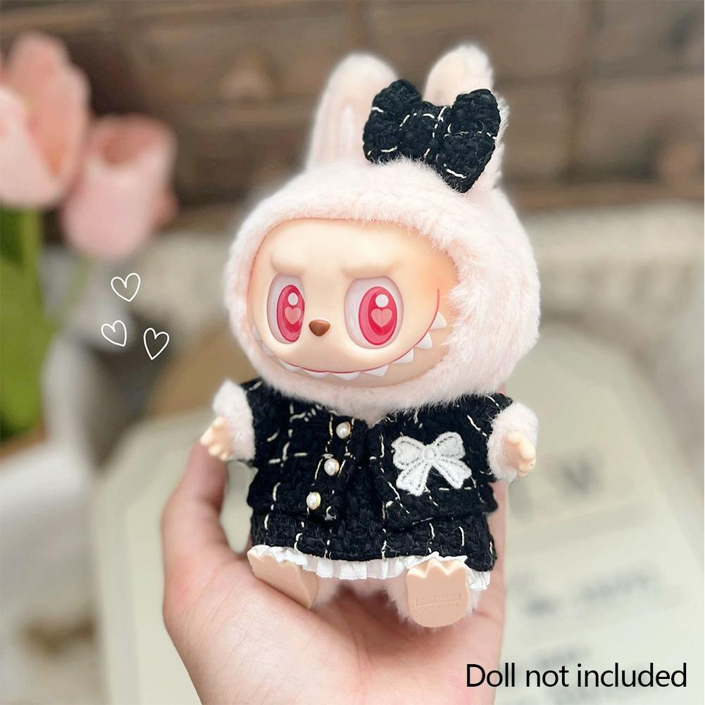 For Labubu 15/17cm Doll Stylish Overalls Clothes Set Pendant Cute Clothes with Fragrant Style For V1/V2 Labubu