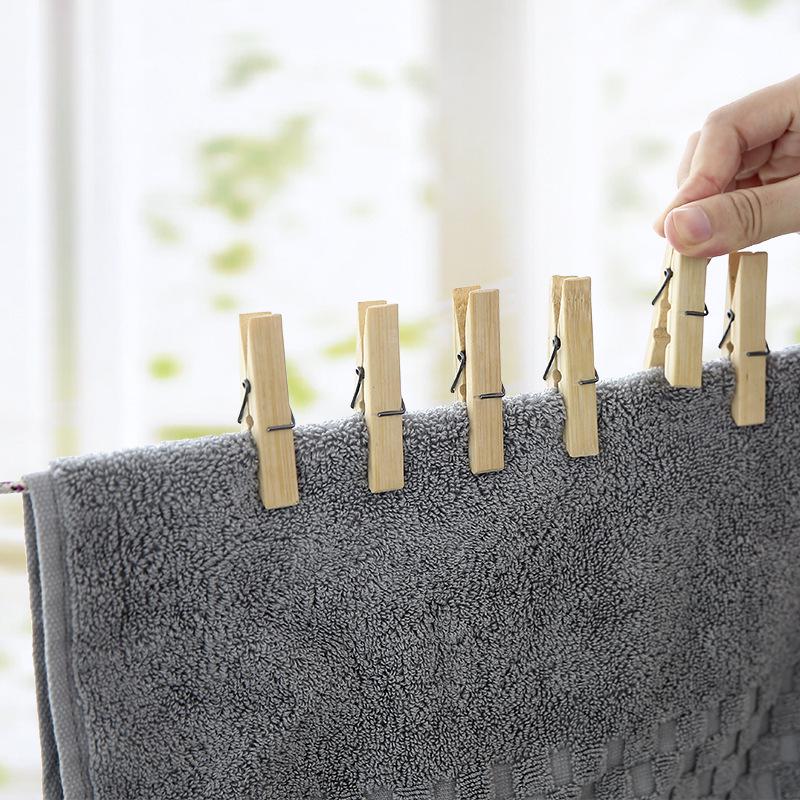 Windproof Bamboo Wooden Clothespins for Drying and Sealing