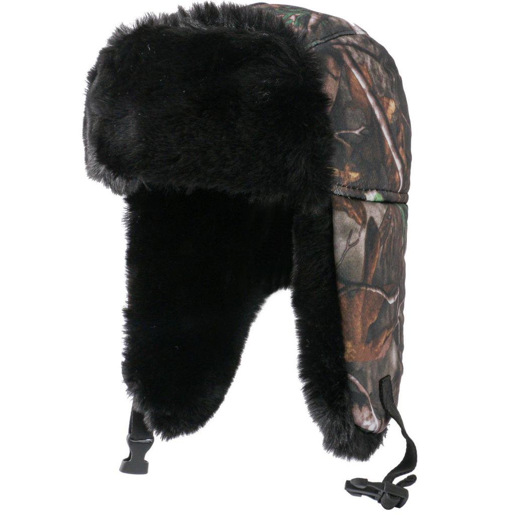 Men's Winter Camouflage Plush Lei Feng Hat with Ear Protection - Windproof Pilot Motorcycle Cap