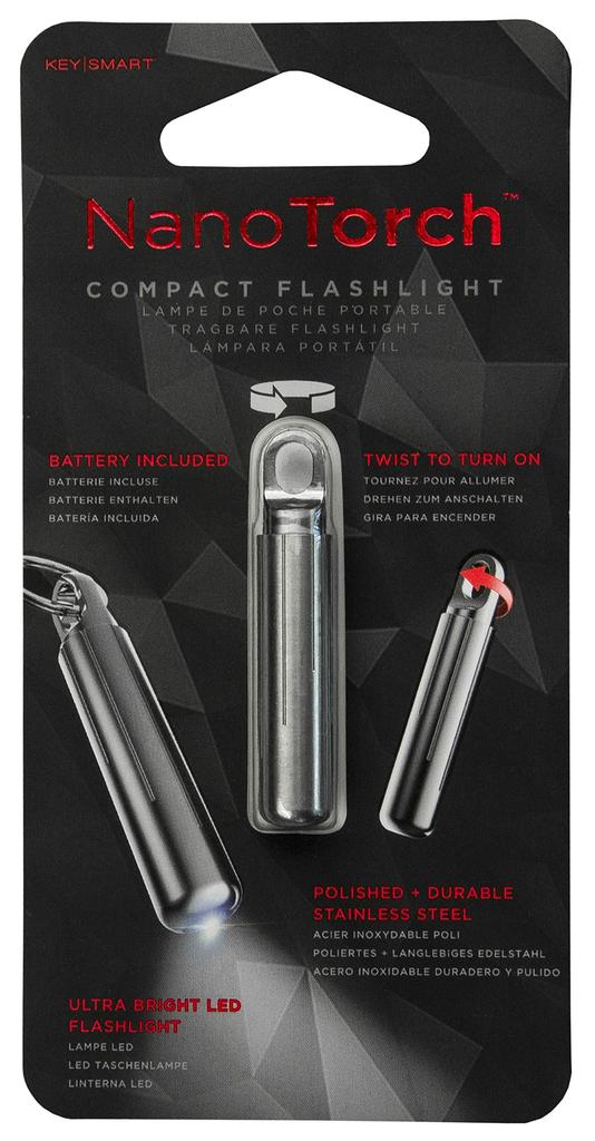 KeySmart Nano Torch Stainless Steel Keychain Flashlight