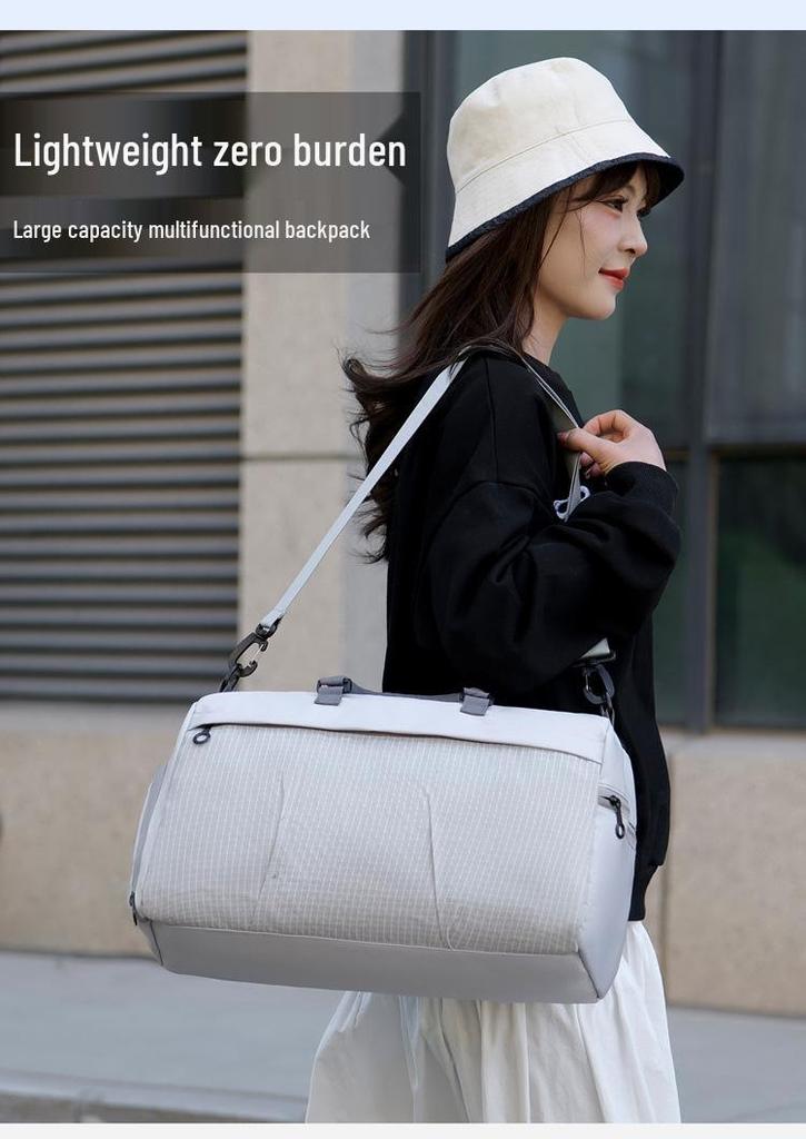 Unisex Large Capacity Travel Tote: Handheld or Shoulder Gym Bag with Wet/Dry Separation, Shoe Compartment, and Outdoor Sports Storage.