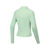 Skechers Freedom Fitness Logo Slim Fit Stand Collar Knitted Long Sleeve T-Shirt Women tops Smoke-Green P125W105-0312