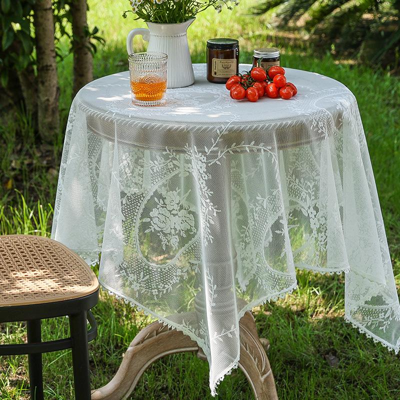 

Французская новая пасторальная кружевная скатерть в стиле инс, для пикника на открытом воздухе, кружевная атмосфера, фотореквизит, скатерть 60*60
