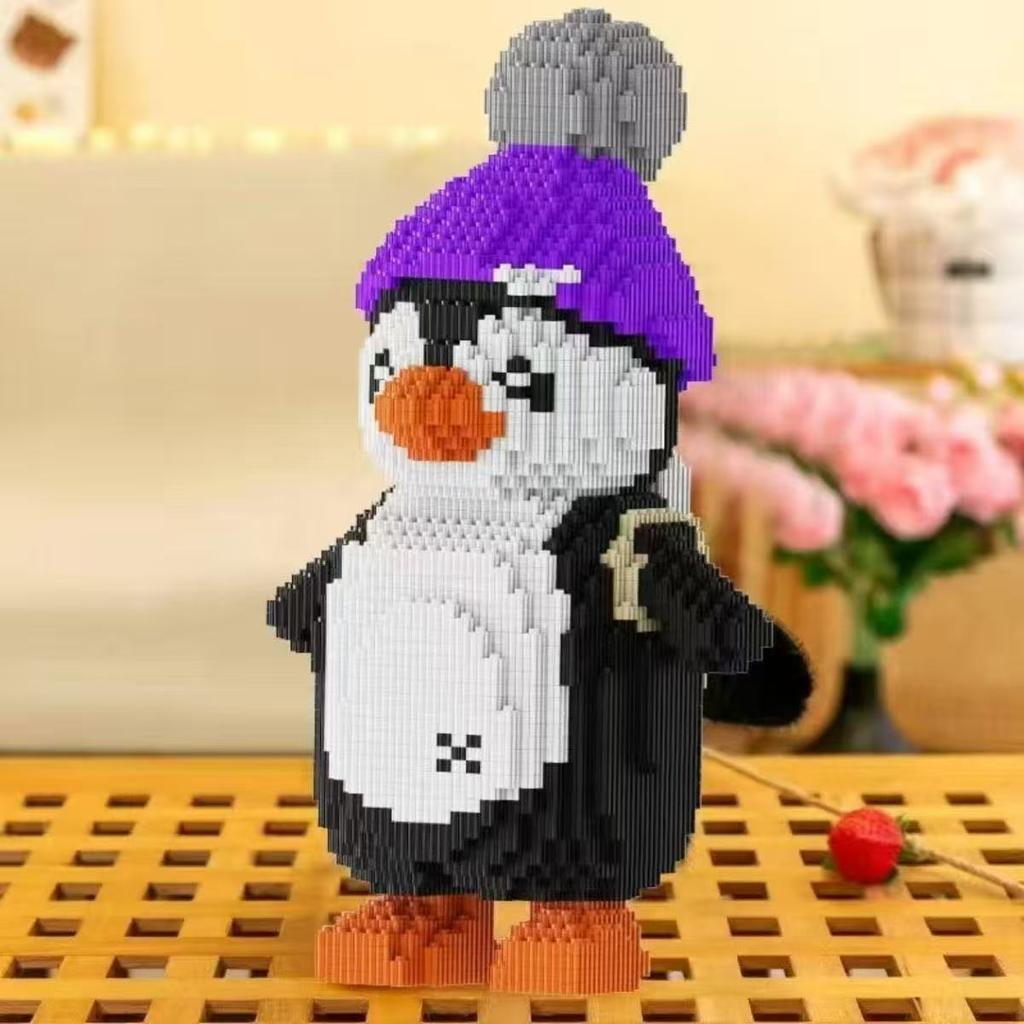 3D Tier Niedlicher Kleiner Pinguin Mikro-Diamant Baustein Kleinpartikel Ziegelsteine Spielzeug Kindergeburtstagsgeschenke Heimdekoration