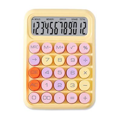 Silent Calculator Color Mechanical Key Calculator Battery Powered Electronic Calculating Device for