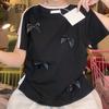 Japanese Sweet Bow Pink Short-sleeved Shirt Sweet and Spicy Summer New College Niche Slim-fit Short Top