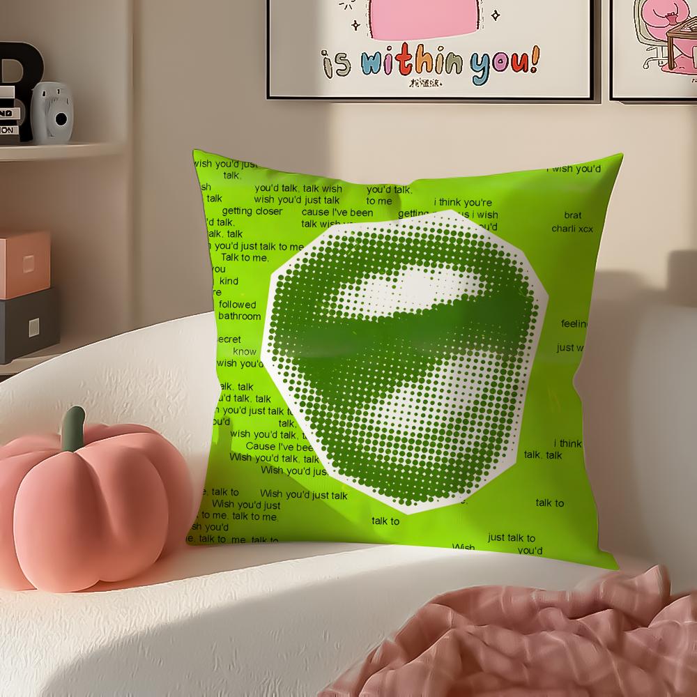 Singer Pop CCharli XCXX Cushion Cover Pillowcase Short Plush Invisible Zipper Room Sofa Cushion Cover